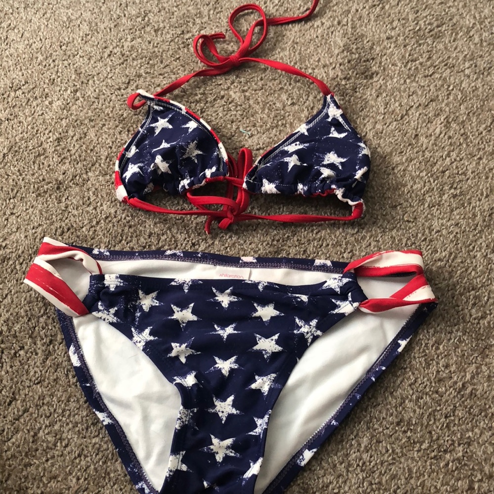 Reversible American flag swim suit